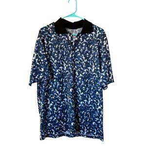 Cooltan Tan Through Shirt Polo Athletic Large Blue Colorful Large